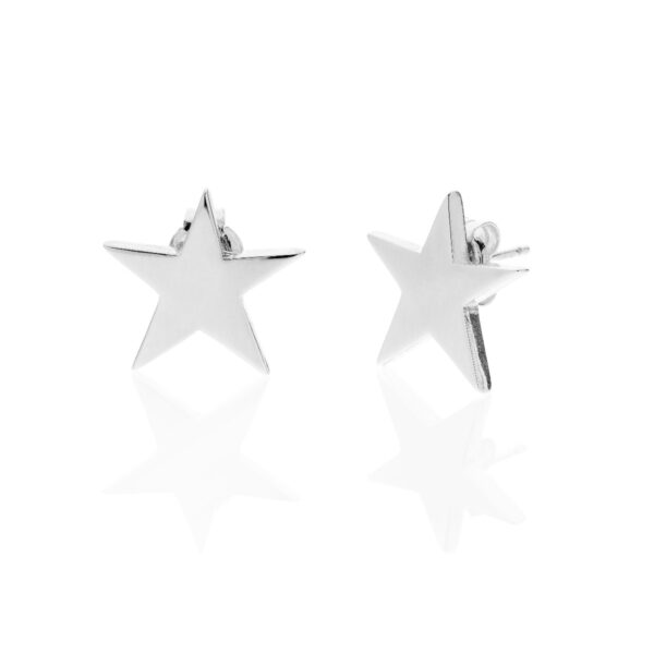 Coppia Orecchini Stella piccola Argento 925 Rodiato