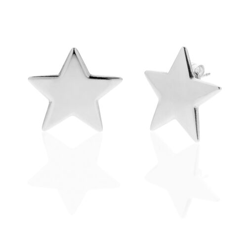 Coppia Orecchini Stella grande Argento 925 Rodiato
