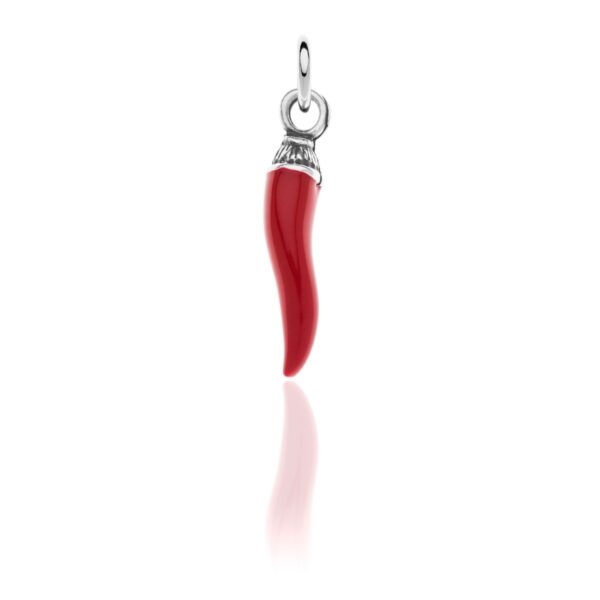 Corno Argento 925 Anticato Smaltato