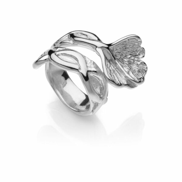Anello Ginkgo Contrarie' Argento 925 Rodiato