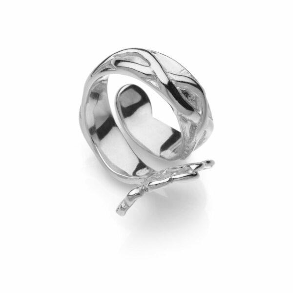 Anello Ginkgo Contrarie' Argento 925 Rodiato - immagine 2