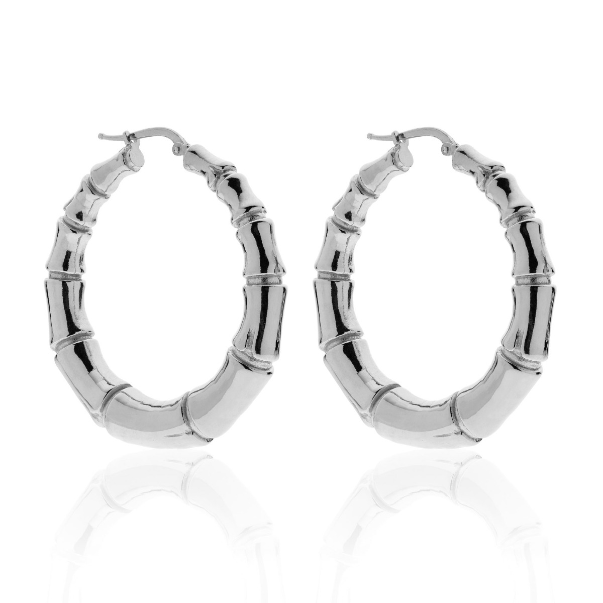 Coppia Orecchini Bamboo Forest Large Argento 925 Rodiato