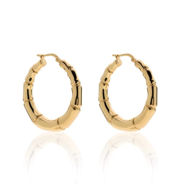 Coppia Orecchini Bamboo Forest Medium Argento 925 Dorato