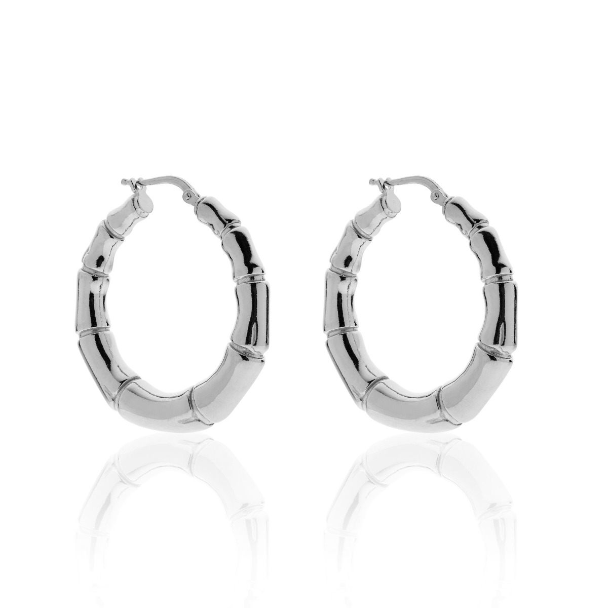 Coppia Orecchini Bamboo Forest Medium Argento 925 Rodiato