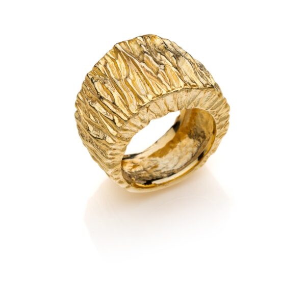 Anello Roccia Argento 925 Dorato