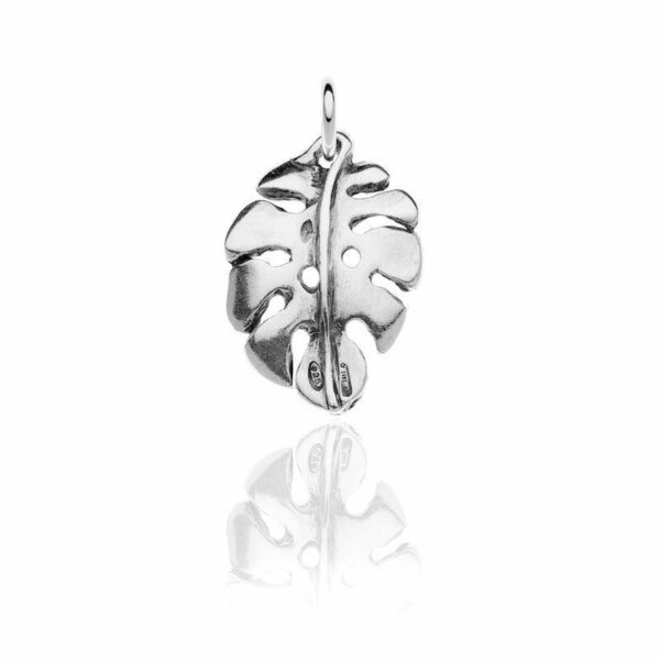 Foglia Monstera Deliciosa Piccola Argento 925 Anticato