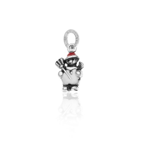 Omino di neve Argento 925 con smalto