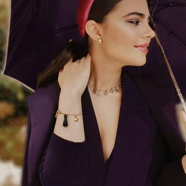 Charm Nappina in tessuto con Maglia Argento Dorato - immagine 2