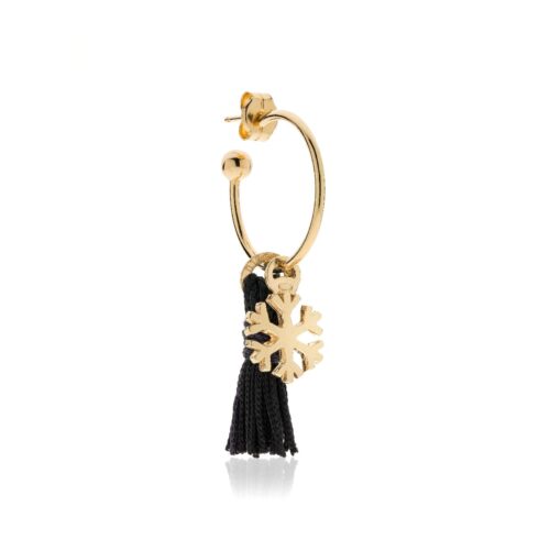 Orecchino Snowflake con nappina Argento 925 Dorato