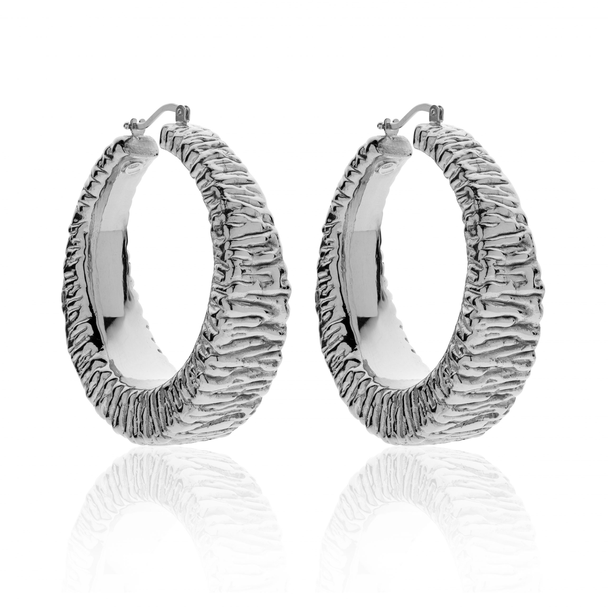 Coppia Orecchini Roccia Chunky Argento Sterling 925 Rodiato Coppia Orecchini Roccia Chunky Argento Sterling 925 Rodiato