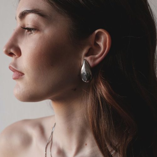 Coppia Orecchini Marea Ottone Rodiato