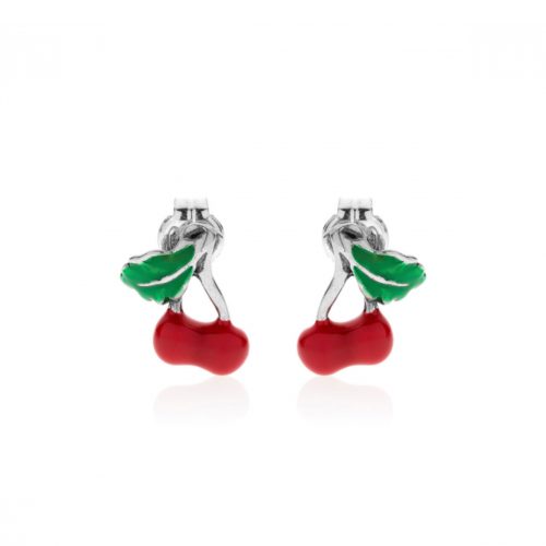 Coppia Orecchini Cherry Argento 925 Anticato Smaltato