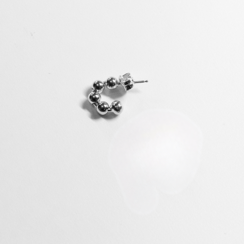 Orecchino Cerchio Bolle Mini Argento 925 Rodiato