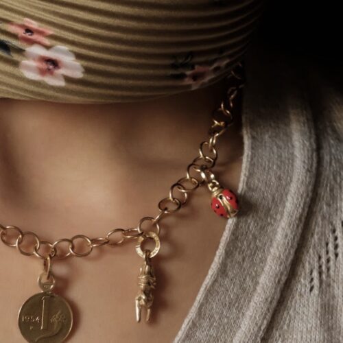 Coccinella Mini Argento 925 Dorato Smaltato